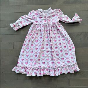 Charming Pink Heart Kids Nightgown